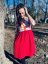 Teplákové šaty na dojčenie s nazberkanou sukňou – červené maky