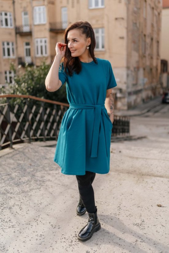 Šaty "Luna" Basic - MAMA a DCÉRA – Petrolejové