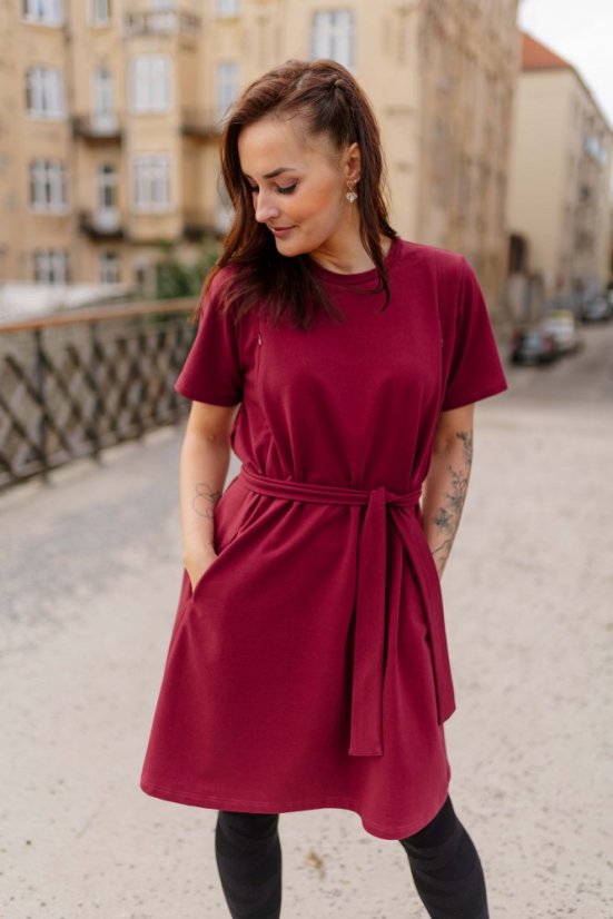 Šaty "Luna" Basic - MAMA a DCÉRA – Bordové