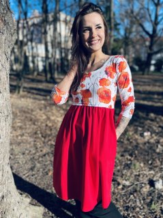Dámske šaty „Bohémia“ – červené maky