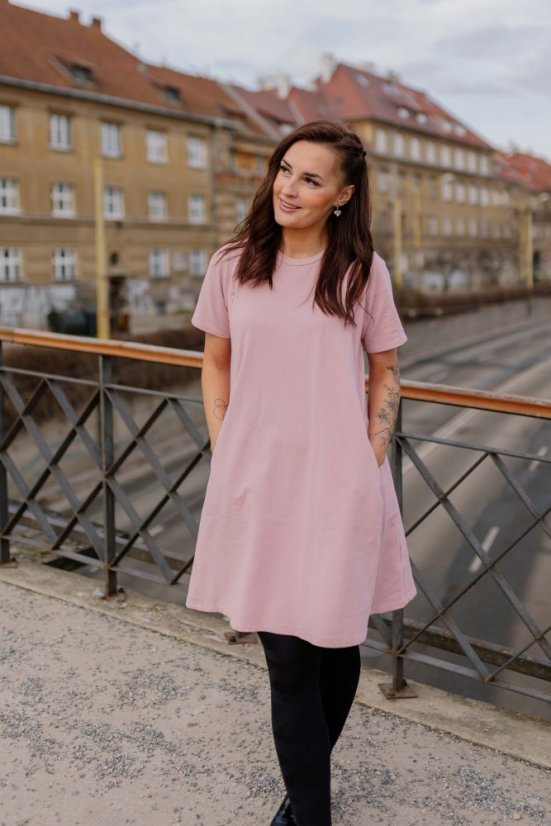 Šaty "Luna" Basic NEKOJO - MAMA a DCÉRA – Staroružová
