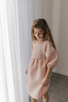 Dievčenské šaty "Maison Waffle" - baby pink