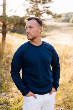 OTEC A MINI - mikina/svetrík - tmavomodrá