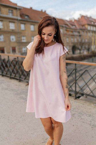 Elegantné šaty – MAMA A DCÉRA –bledo ružové