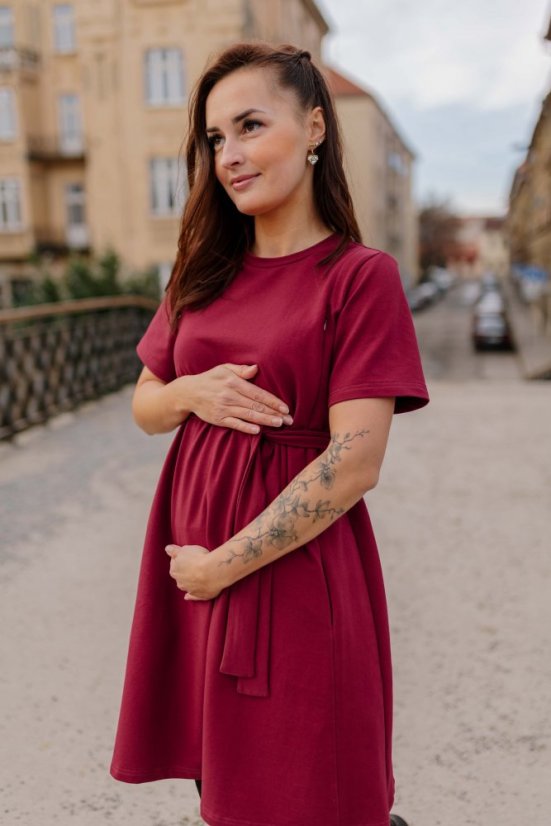 Šaty "Luna" Basic - MAMA a DCÉRA – Bordové