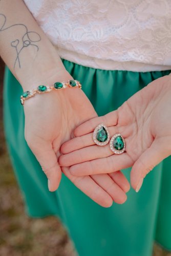 Kamienkový náramok - smaragdový