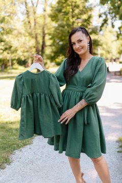 Šaty "Boho Breeze" MAMA A DCÉRA - smaragdová