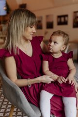Úpletové šaty "Valencia" na dojčenie -  MAMA a DCÉRA – bordová