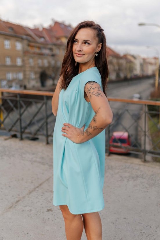 Elegantné šaty – MAMA A DCÉRA –bledo modré - Veľkosť: XXS