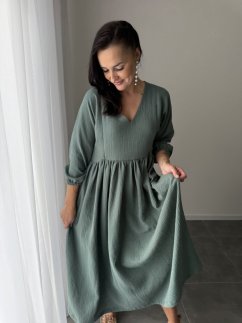 Šaty "Boho Breeze" - tmavá mäta