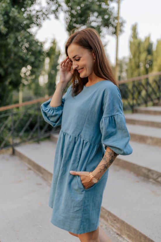 Ľanové šaty "Maison Linen" - tmavá mäta