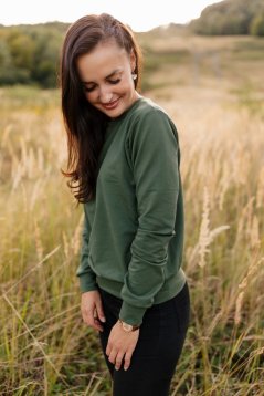 Dámska mikina na dojčenie - army zelená