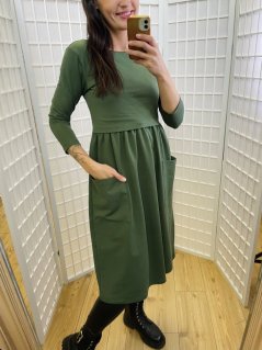 Teplákové MIDI šaty – Khaki