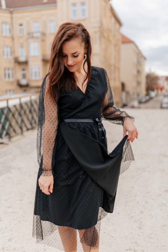 Elegantné zavinovacie šaty  - bodkované - rôzne farby