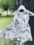 Dievčenské ľanové šaty - biele kvety - Veľkosť detské oblečenie: 80-86
