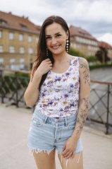 Tielko – lila kvety