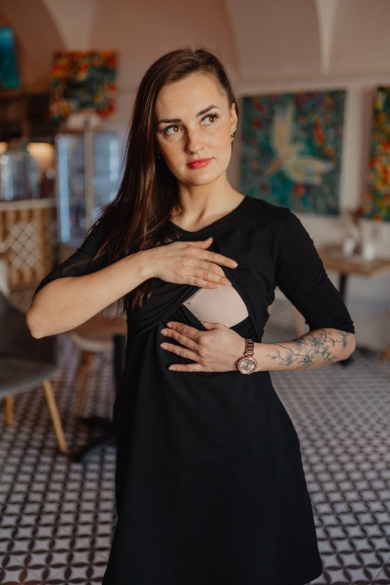 Ačkové šaty – čierne - Veľkosť: S