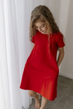 Dievčenské šaty "Luna" basic - Červená