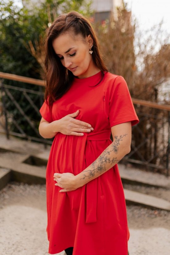 Šaty "Luna" Basic - MAMA a DCÉRA – Červené
