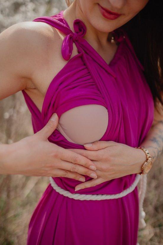 Bambusové šaty na dojčenie – fuchsia