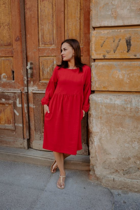Ľanové šaty "Maison Linen" MIDI - rôzne farby
