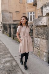 Oversize ačkové šaty – beige