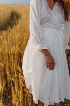 Madeirove šaty "Celeste" - biele