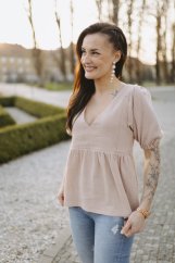 Mušelínová blúzka s výstrihom - rôzne farby