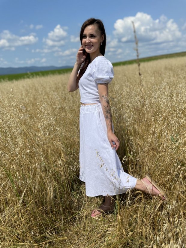 Ľanové široké nohavice - rôzne farby