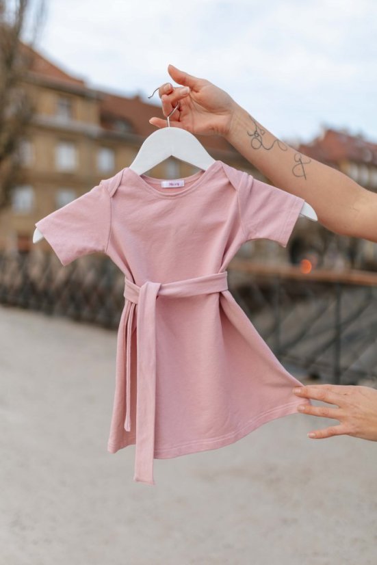 Šaty "Luna" Basic NEKOJO - MAMA a DCÉRA – Staroružová