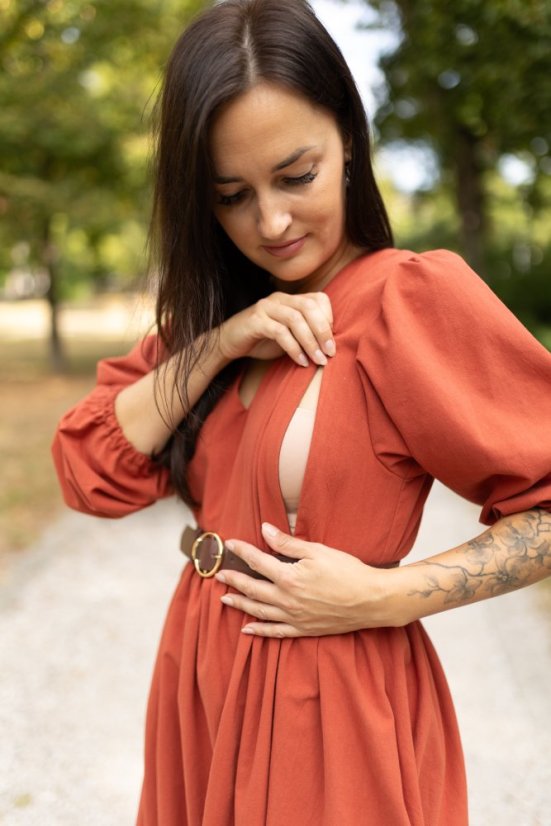 Šaty „Boho Cotton“ – tehlová