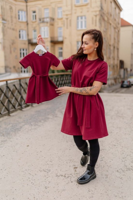 Šaty "Luna" Basic - MAMA a DCÉRA – Bordové