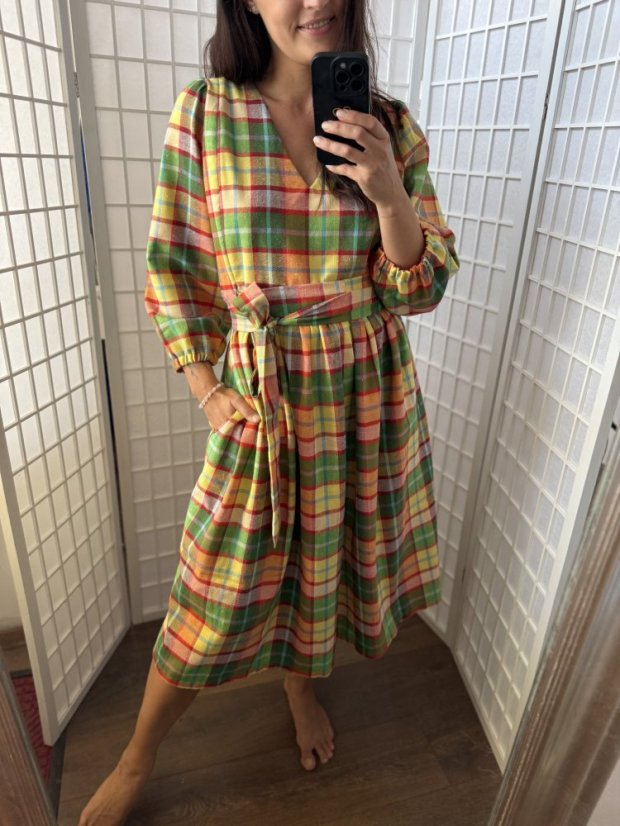 Šaty "Boho Flannel" - Autumn Tartan 🍂