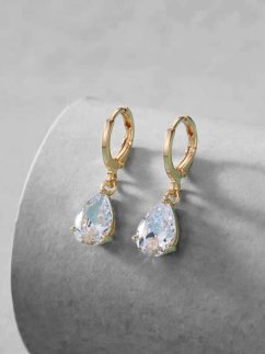 Kamienkové náušnice - zlaté slzičky
