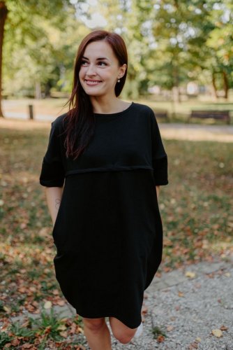 Oversize šaty na dojčenie – black