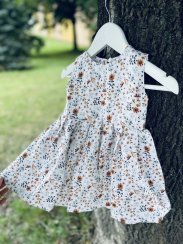 Dievčenské ľanové šaty - poľné kvety LEA