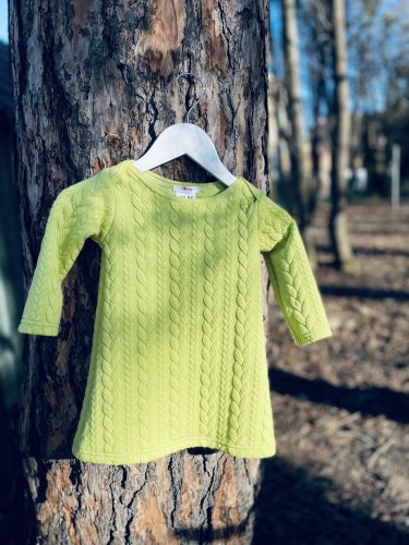 Rovné svetríkové šaty na dojčenie  MAMA a DCÉRA – LIME