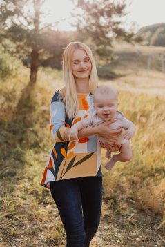 Asymetrická tunika na dojčenie – boho brown