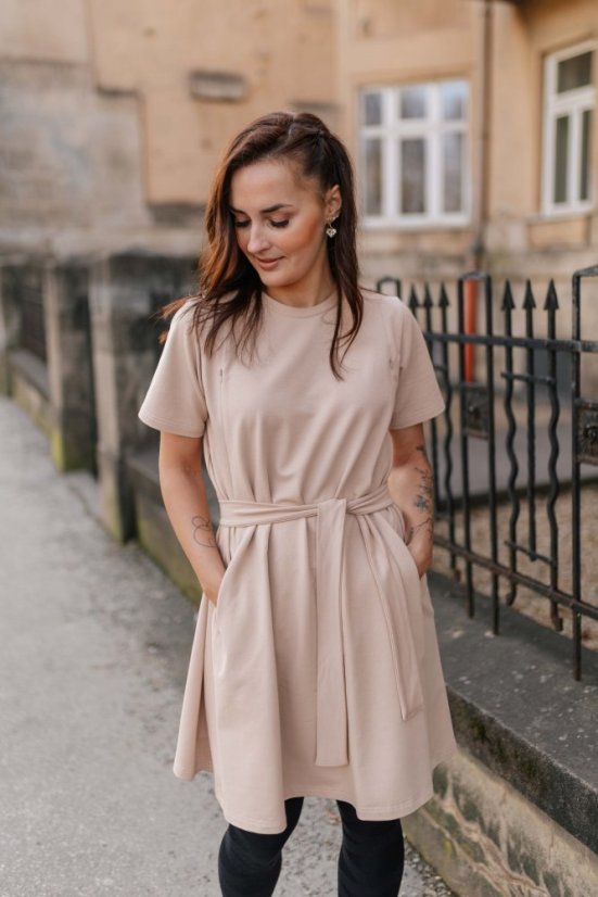 Šaty "Luna" Basic - MAMA a DCÉRA – Beige