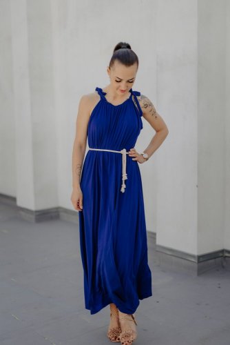 Bambusové šaty na dojčenie – kráľovská modrá - Veľkosť: UNI, Dĺžka: Krátke