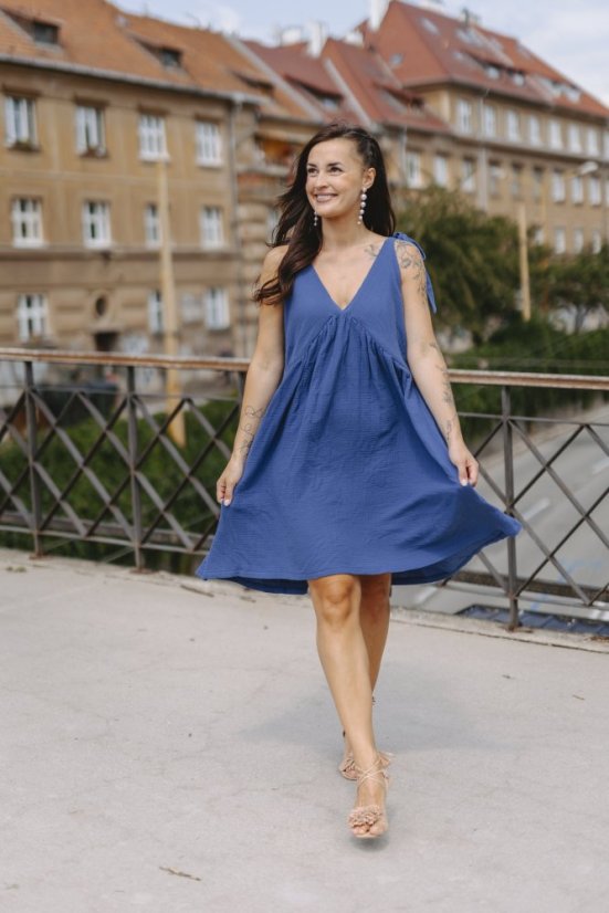 Šaty "Aura" MAMA A DCÉRA - kráľovská modrá