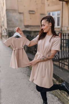 Šaty "Luna" Basic - MAMA a DCÉRA – Beige