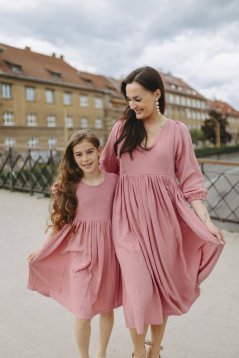 Šaty "Boho Breeze" MAMA A DCÉRA - tmavá staroružová