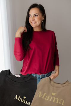 Bavlnené oversize predĺžené tričko - MAMA - rôzne farby