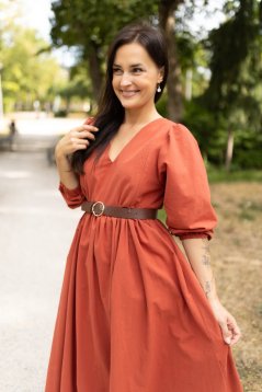 Šaty „Boho Cotton“ – tehlová