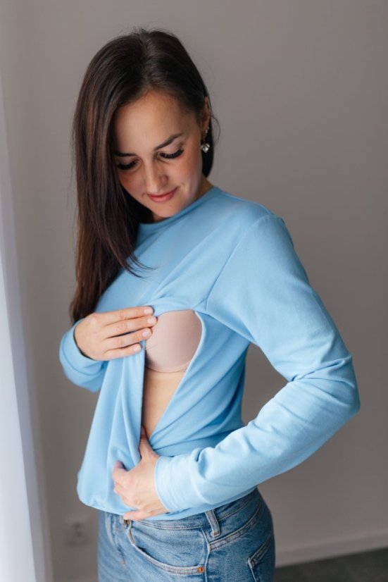 Dámska tenká mikina - light blue - Veľkosť: XS/S