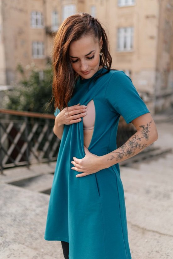 Šaty "Luna" Basic - MAMA a DCÉRA – Petrolejové