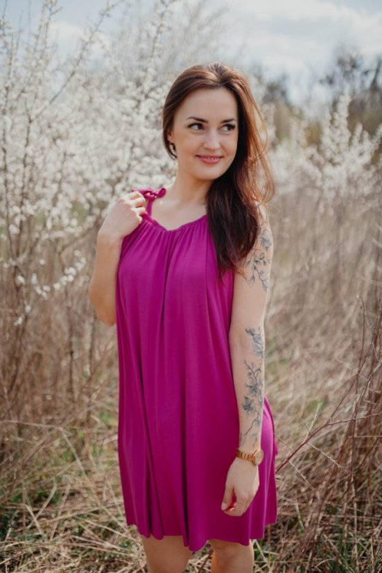Bambusové šaty na dojčenie – fuchsia
