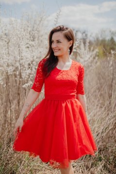 Spoločenské šaty "Grace" – Červené