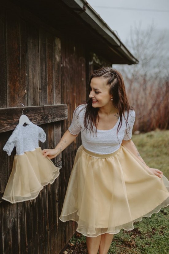 Spoločenské šaty "Grace" – MAMA A DCÉRA – Bielo – Zlaté